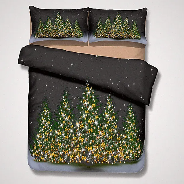 3D Christmas Tree Pattern Quilt Cover Set Bedding Sets Pillowcases 64