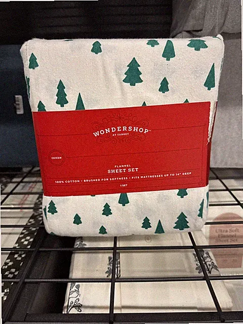 4 pc Wondershop Christmas Tree Flannel 100% Cotton Queen Sheet Set NIP