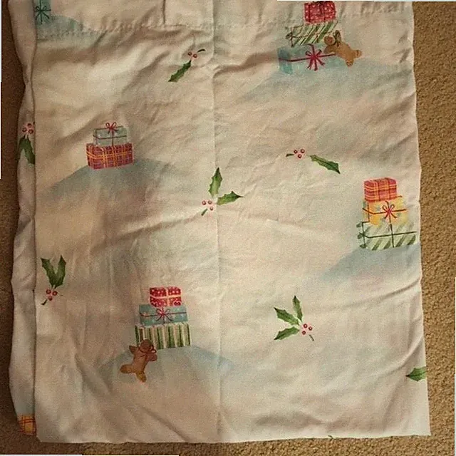 Christmas Holiday Gift Pkg Twin Flat Sheet Fabric or Tree Skirt - FUNDRAISER
