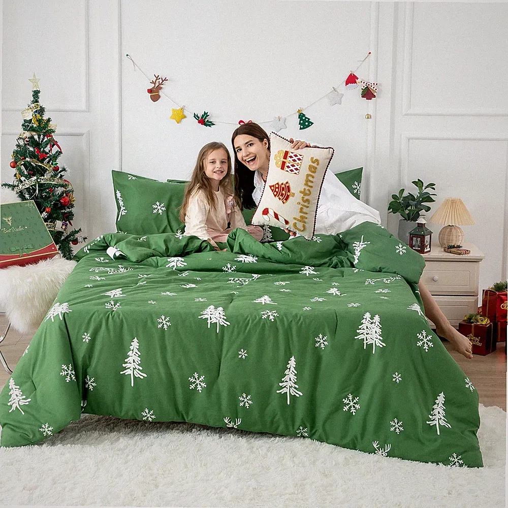Christmas Tree Comforter Sets Twin/Twin XL Size, Soft Polycotton Reindeer Elk...