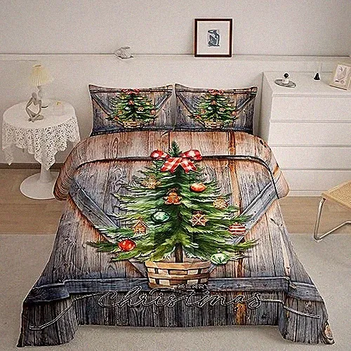 Christmas Trees Kids Comforter Set Size,Rustic Farmhouse King A-christmas 03