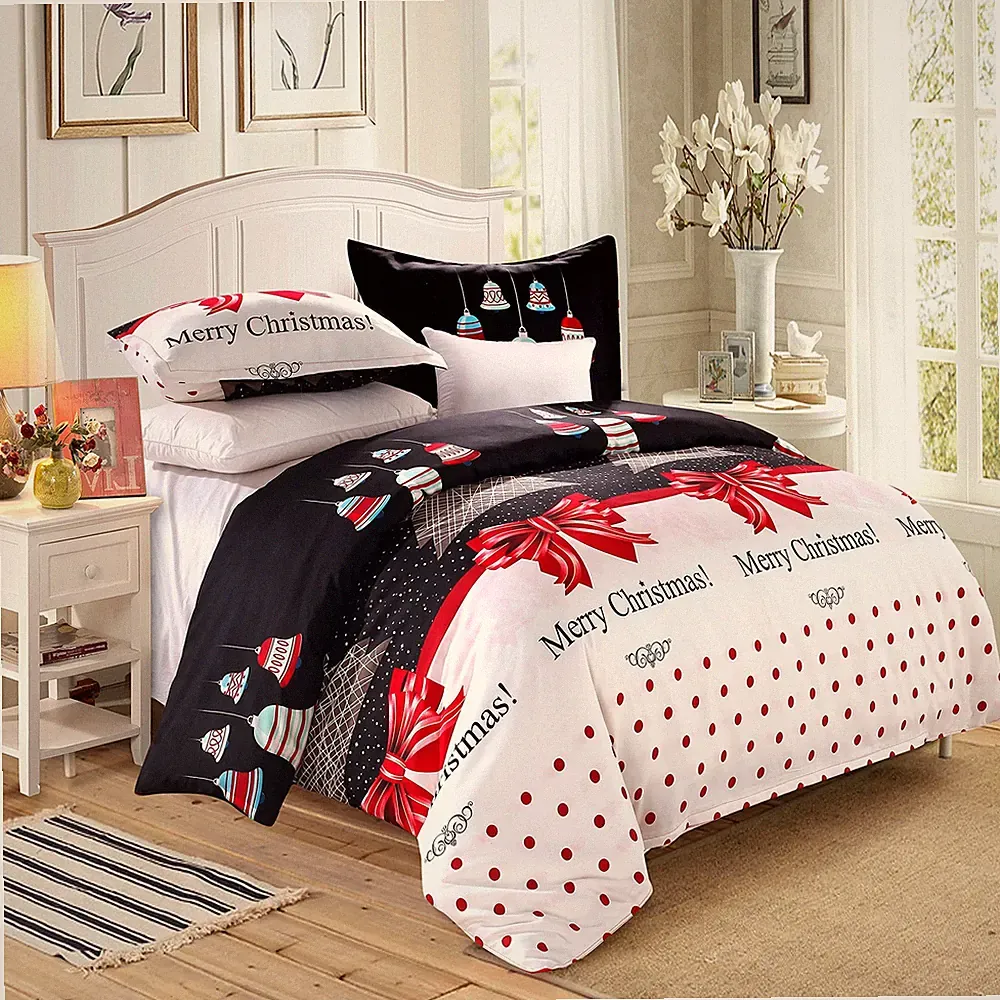 Duvet Cover Set Queen Size Christmas Theme Merry Christmas/Christmas Tree/Bel...