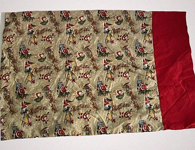 Handcrafted Christmas Pillowcase Standard Santa Reindeer Tree 27.5x19.5 Homemade