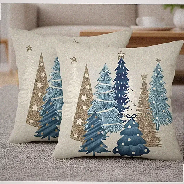 LISM 18x18 inches Christmas Pillowcases set of 2,Christmas Tree Decorative