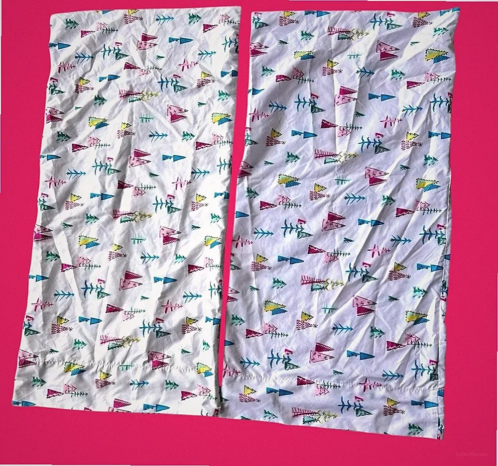 Modern Southern Home Christmas Tree Pillowcases King White 19 in W 38 in L READ