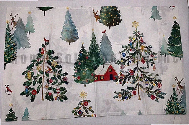 Pottery Barn Christmas Tree in the Country Stag Pillowcase Standard #J5366 PS