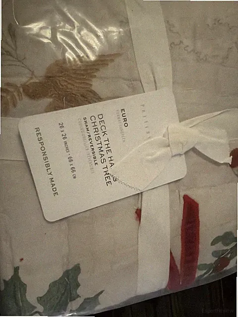 Pottery Barn Deck The Halls Christmas Tree Quilted Euro Sham (1)-NWT