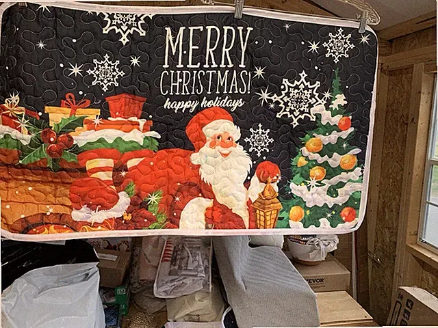 Thin Christmas Quilt with 2 Pillow Shams King New No Bag No Tags Christmas Tree